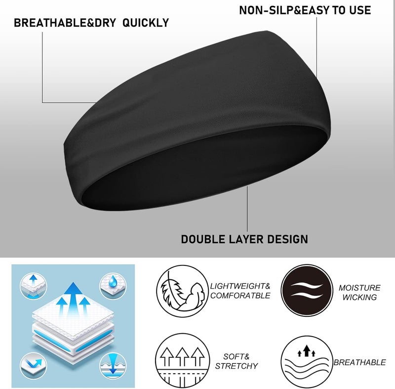 Civaner 4 Pcs Boys Headbands Athletic Sweatbands Kids Sports Wicking Breathable Headbands Elastic for Girls Boys Football - Image 2